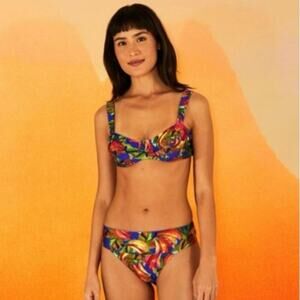 Farm Rio Banana Mix Bikini Set S Top M Bottom Tropical Print Colorful NEW/NWT
